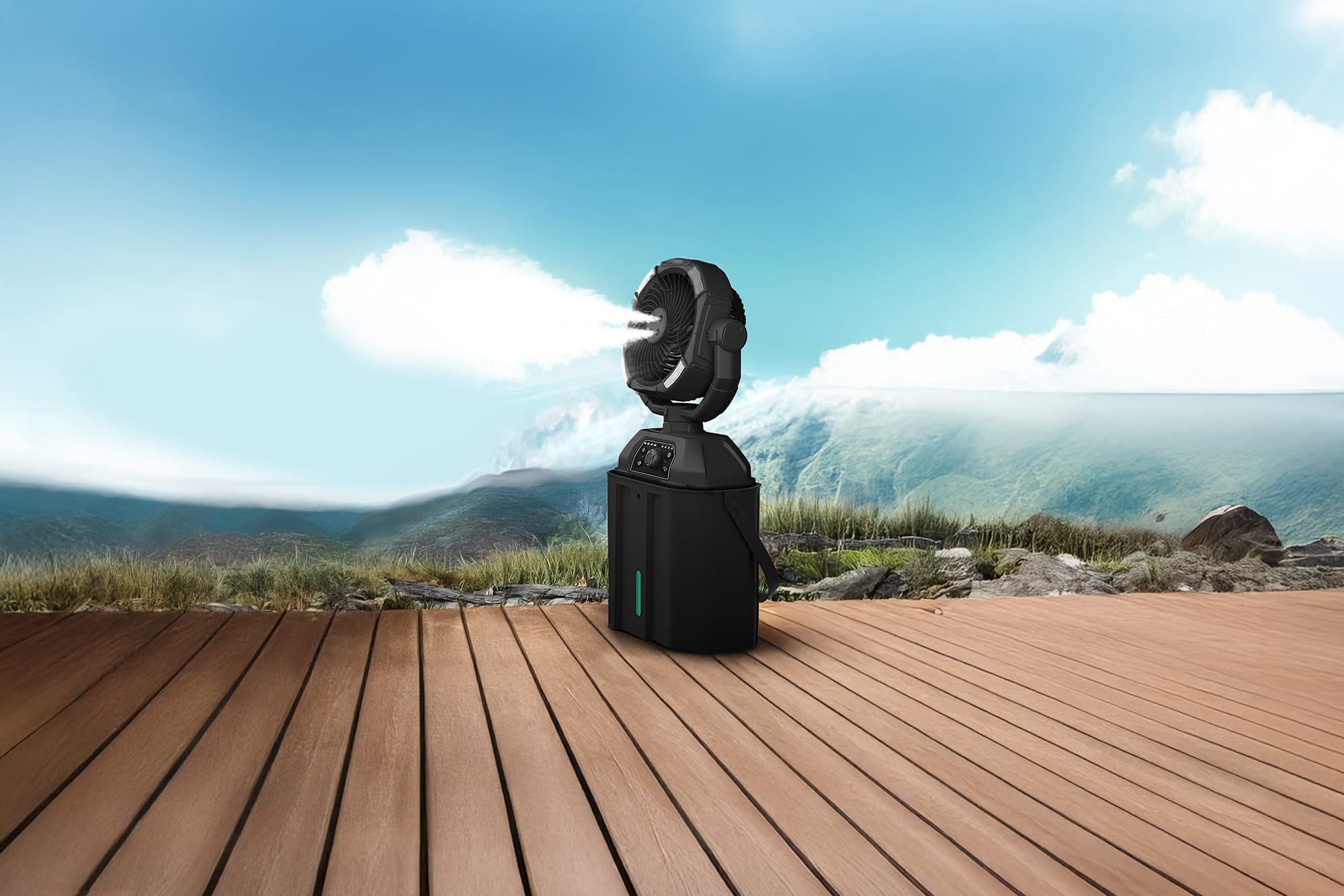 Portable Misting Bucket Fan – Rechargeable | AlphaCool